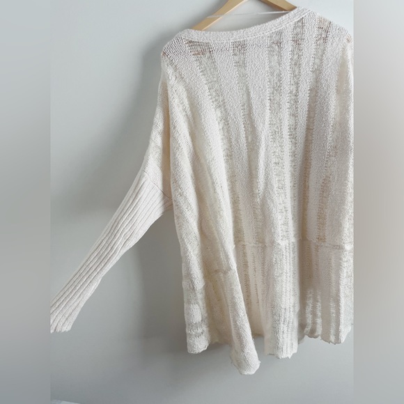 Free People Oversized Cream Sweater - Large - Picture 5 of 6